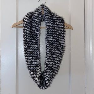 Black and white infinity scarf
